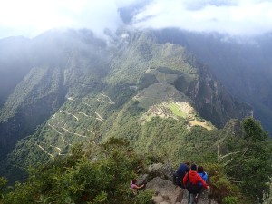 View of Machu Picchu from the top of Huayna Picchu.