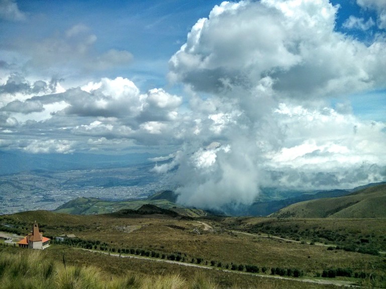 beautiful clouds over the mountains near Quito, Ecuador